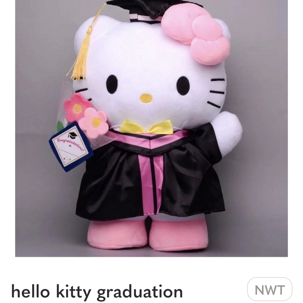 Hello Kitty Graduation Plush Toy - Pink and Black